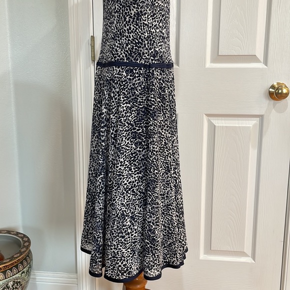 Bice by Anthropologie navy white sleeveless drop waist midi flapper dress 10 - Picture 12 of 16